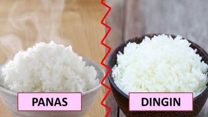 Sepiring nasi dingin yang siap diolah menjadi nasi goreng lezat dengan berbagai bumbu dan rempah